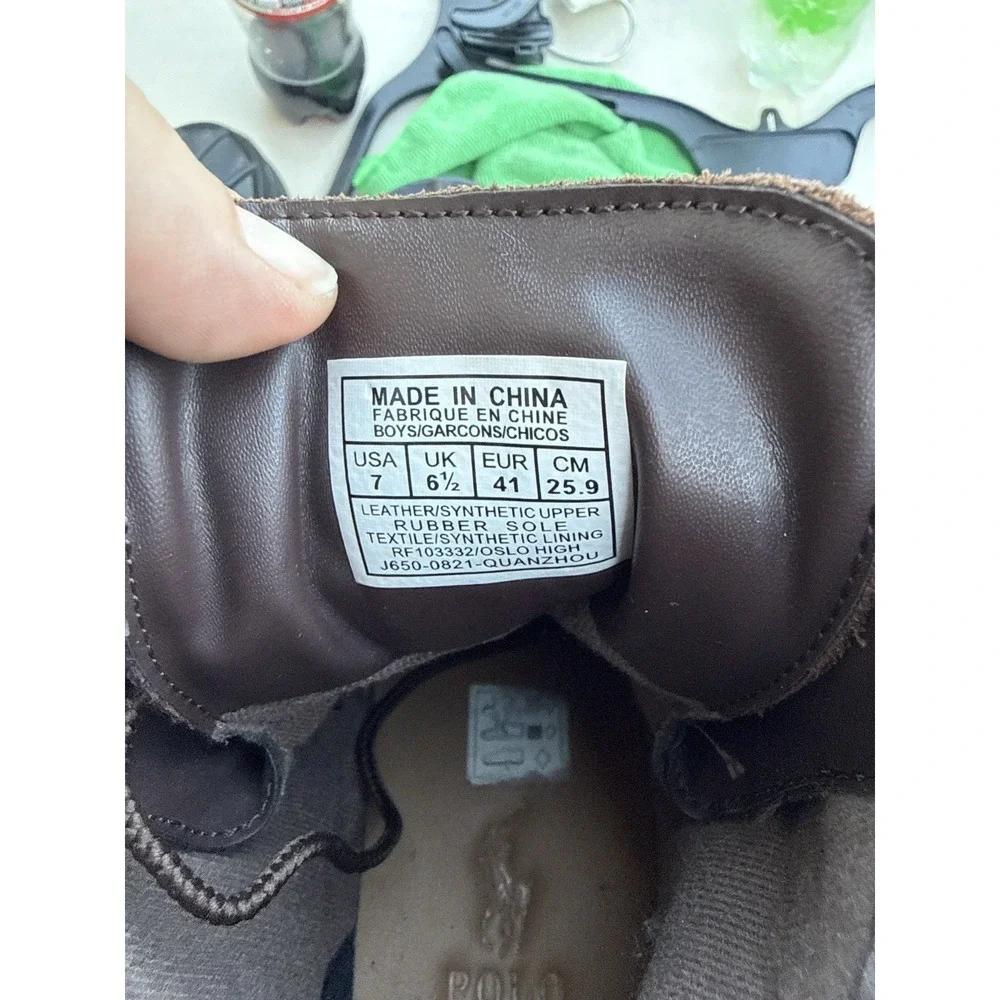 Polo Ralph Lauren Oslo High Boys' Boots - Brown Leather Size 7US /Women's 8.5/9